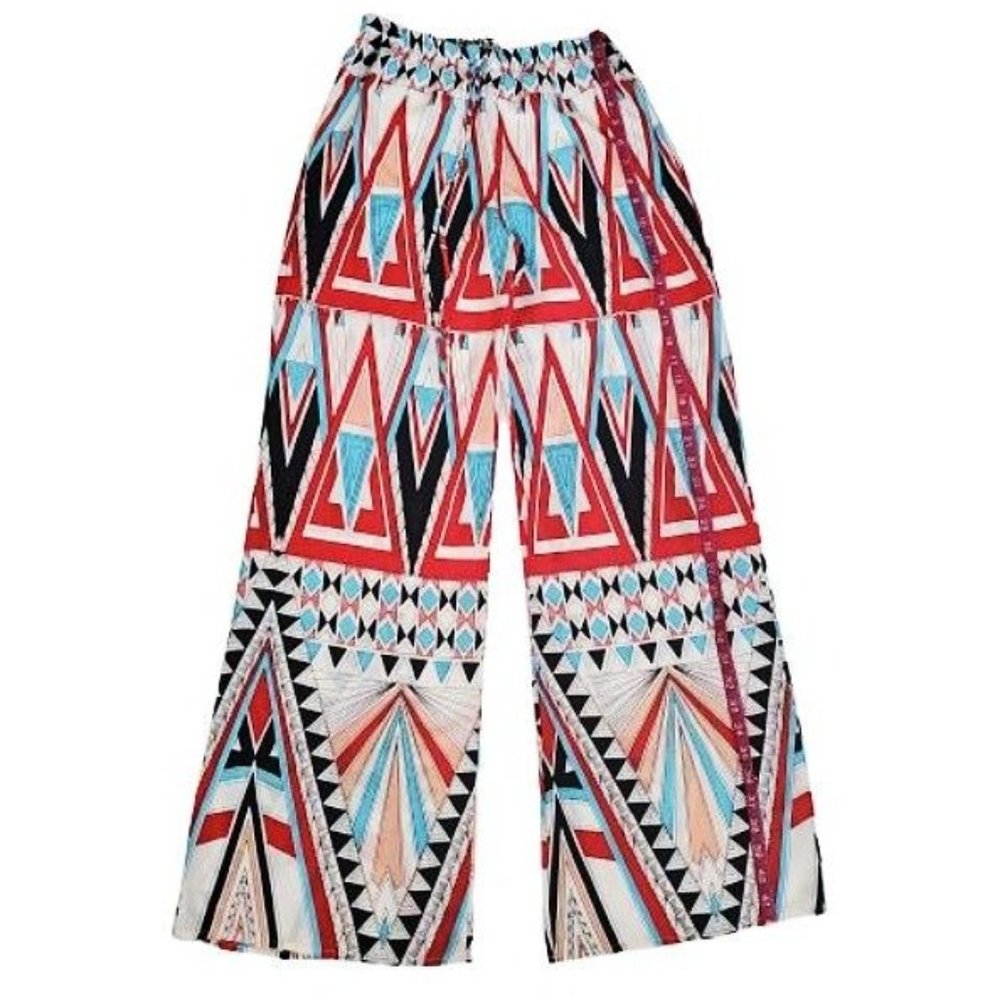 BLACK BEAD Women's Multicolor Palazzo W/ Inner Shorts Wide Leg Pants Size Medium - Picture 5 of 14